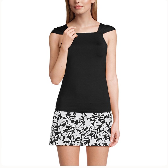 Lands end Cap Sleeve High
Neck Tankini Swimsuit Top - Picture 1 of 5